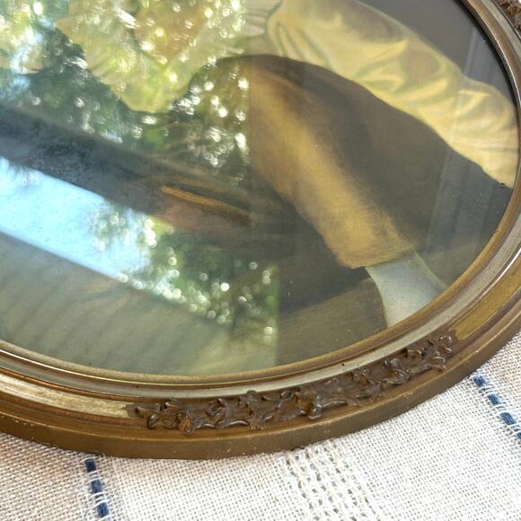 Vintage Sir Henry Raeburn Age of Innocence Young Boy, Gilted Ornate Oval Frame - Picture 11 of 16